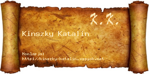 Kinszky Katalin névjegykártya